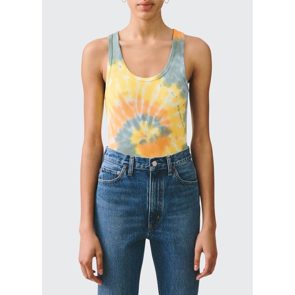 Agolde Tie-Dye Rib Tank Bodysuit Size XS